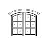 French Outswing Casement
6-lite sash with radius top
Unit Dimension 43" x 40"
1-3/16" TDL